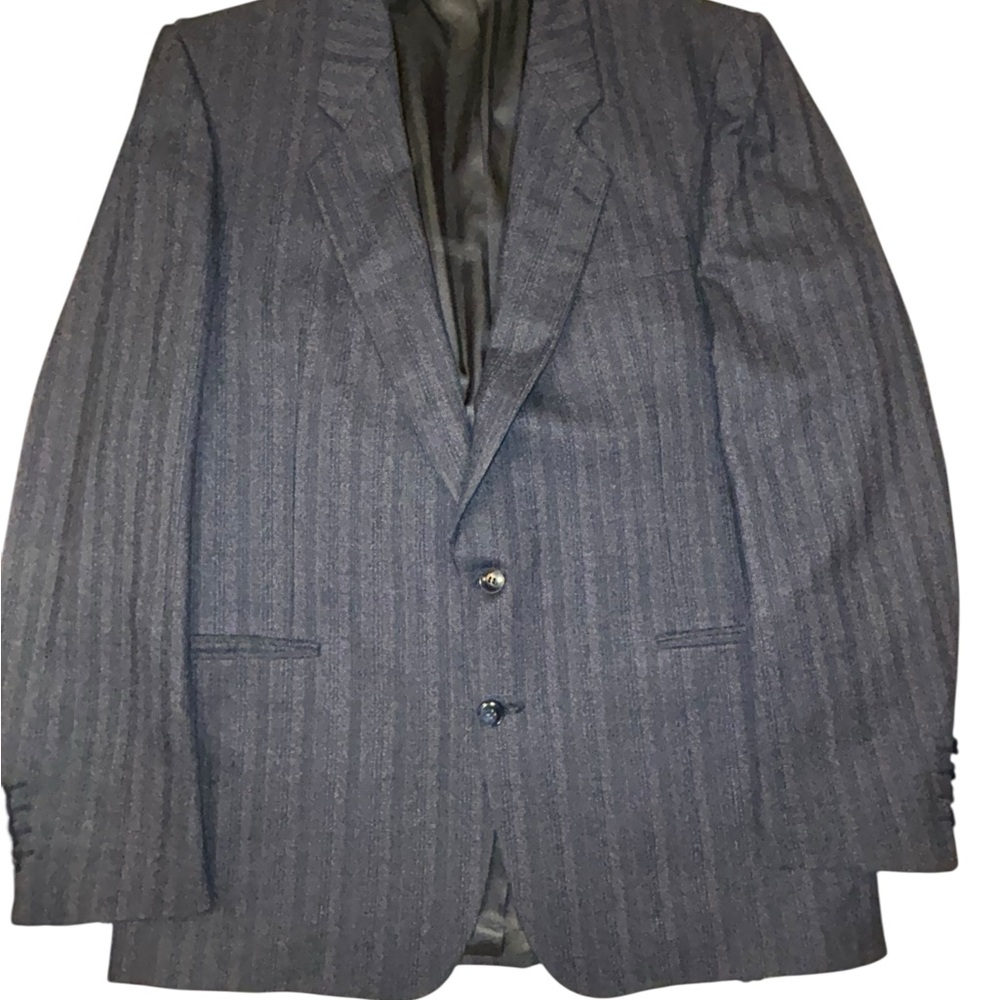 Bellissimo Wool‎ Blue Gray and Pink Sport Coat 44T